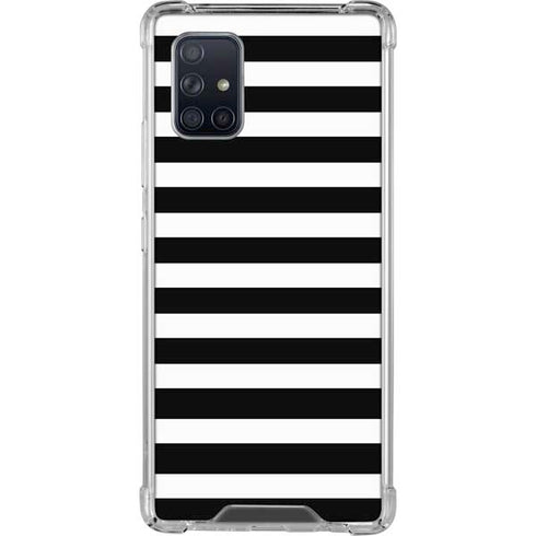 White and Black Stripes Galaxy A71 5G Clear Case