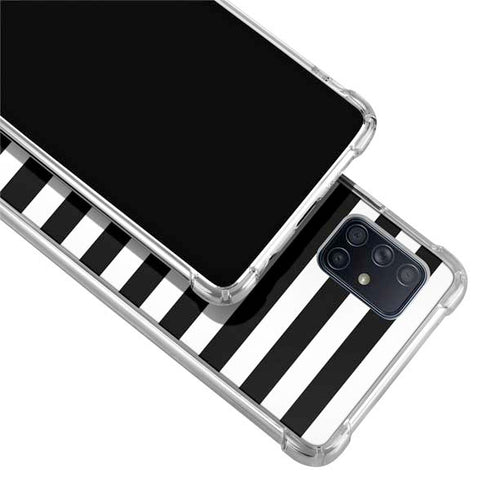 White and Black Stripes Galaxy A71 5G Clear Case