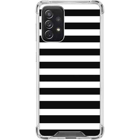 White and Black Stripes Galaxy A72 5G Clear Case