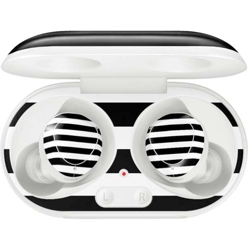 White and Black Stripes Galaxy Buds Plus Skin