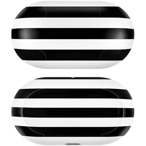 White and Black Stripes Galaxy Buds Plus Skin