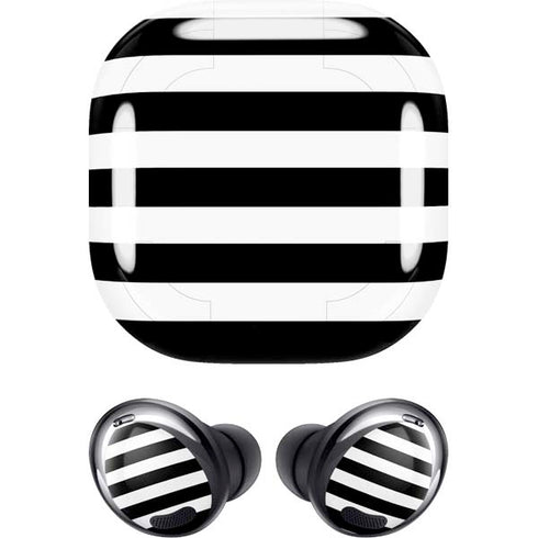 White and Black Stripes Galaxy Buds Pro Skin
