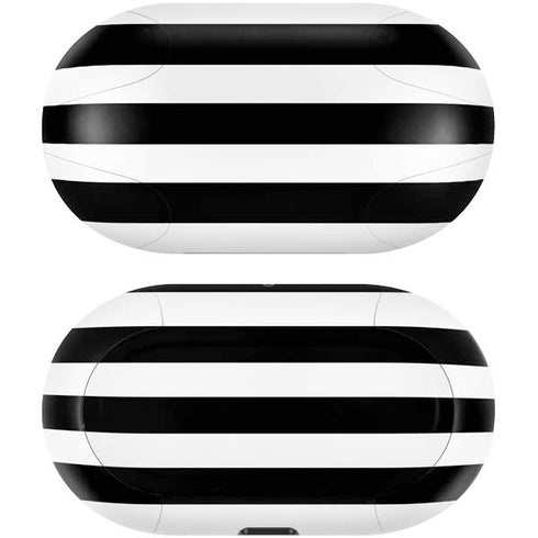 White and Black Stripes Galaxy Buds Skin