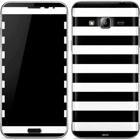White and Black Stripes Galaxy J3 Skin