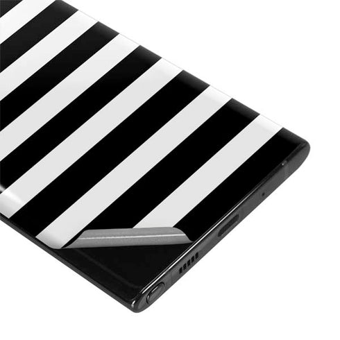 White and Black Stripes Galaxy Note 10 Plus Skin
