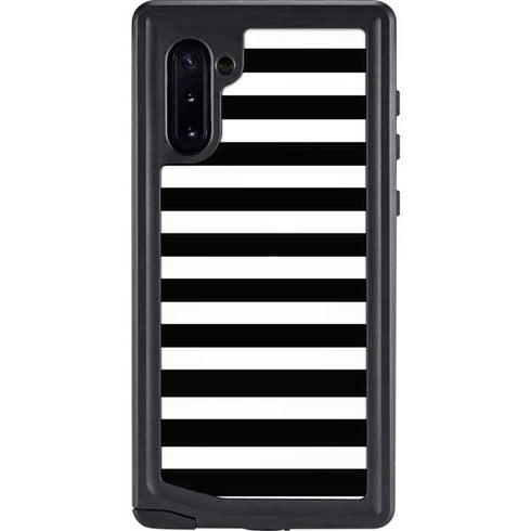 White and Black Stripes Galaxy Note 10 Waterproof Case