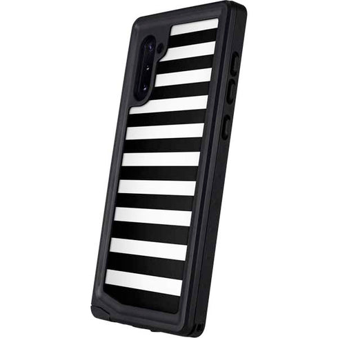 White and Black Stripes Galaxy Note 10 Waterproof Case