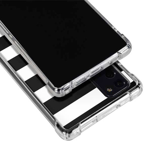White and Black Stripes Galaxy Note20 5G Clear Case