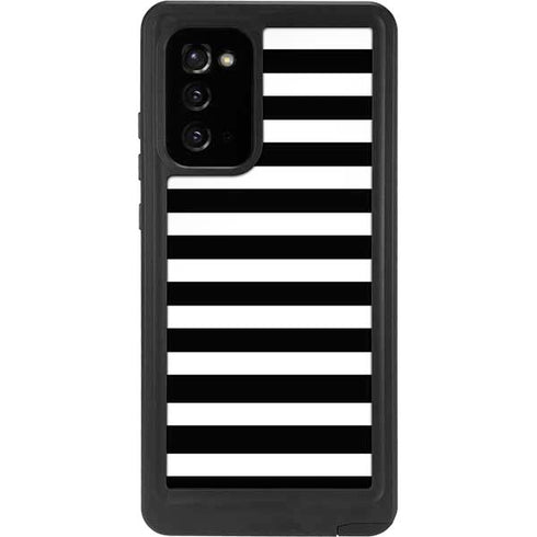 White and Black Stripes Galaxy Note20 5G Waterproof Case