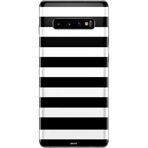 White and Black Stripes Galaxy S10 Plus Skin