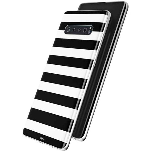 White and Black Stripes Galaxy S10 Plus Skin