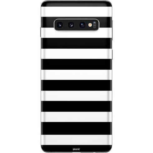 White and Black Stripes Galaxy S10 Skin