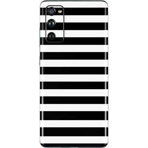 White and Black Stripes Galaxy S20 Fan Edition Skin
