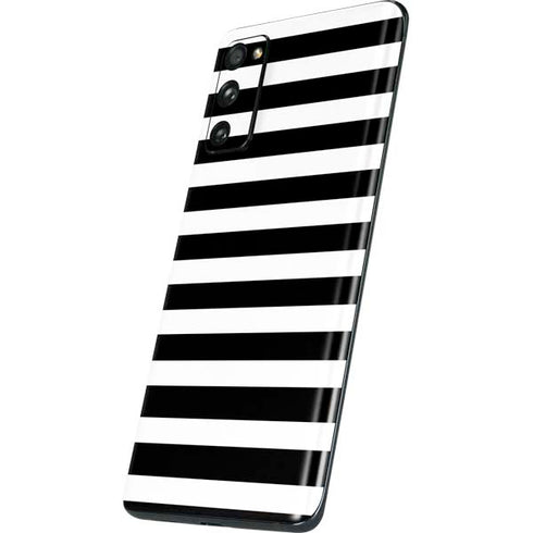 White and Black Stripes Galaxy S20 Fan Edition Skin