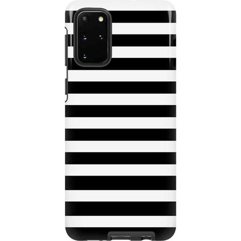 White and Black Stripes Galaxy S20 Plus Pro Case