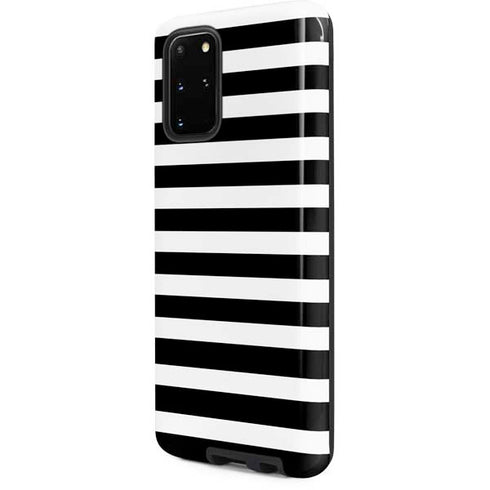 White and Black Stripes Galaxy S20 Plus Pro Case