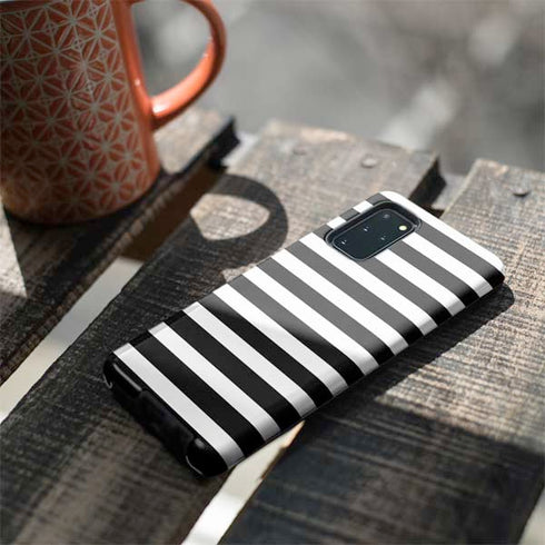 White and Black Stripes Galaxy S20 Plus Pro Case