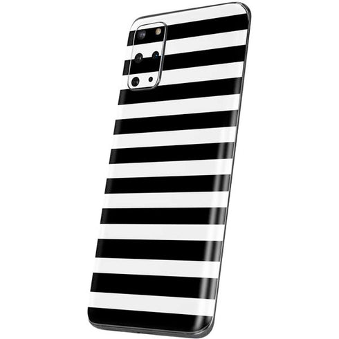 White and Black Stripes Galaxy S20 Plus Skin