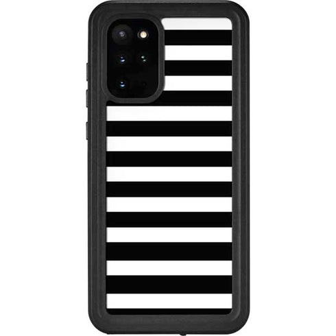 White and Black Stripes Galaxy S20 Plus Waterproof Case