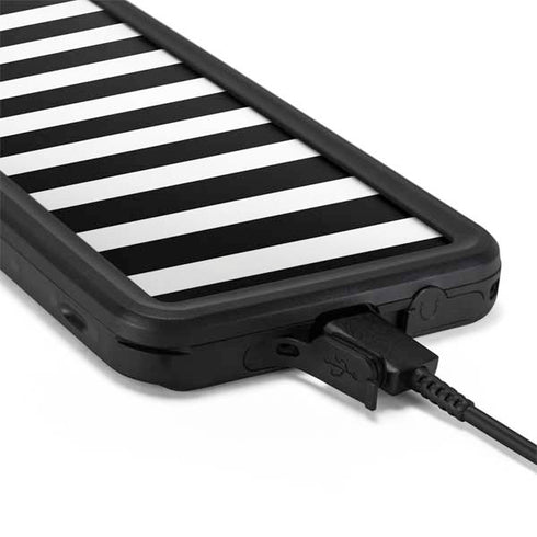 White and Black Stripes Galaxy S20 Plus Waterproof Case
