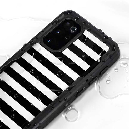 White and Black Stripes Galaxy S20 Plus Waterproof Case