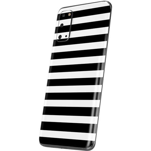 White and Black Stripes Galaxy S20 Skin