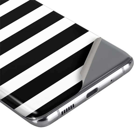White and Black Stripes Galaxy S20 Skin