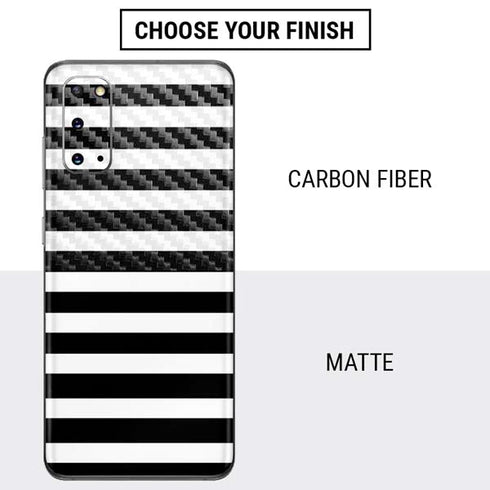 White and Black Stripes Galaxy S20 Skin