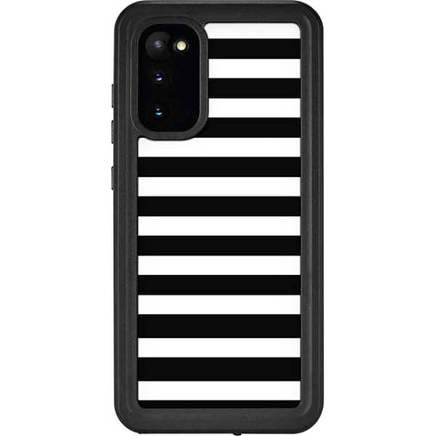 White and Black Stripes Galaxy S20 Waterproof Case