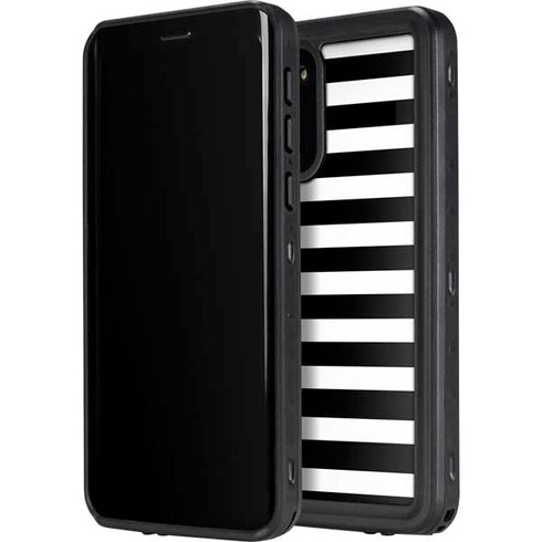 White and Black Stripes Galaxy S20 Waterproof Case