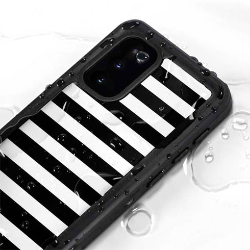White and Black Stripes Galaxy S20 Waterproof Case