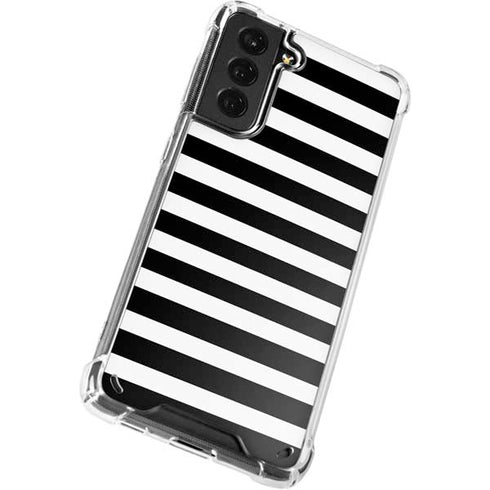 White and Black Stripes Galaxy S21 5G Clear Case