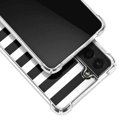 White and Black Stripes Galaxy S21 5G Clear Case
