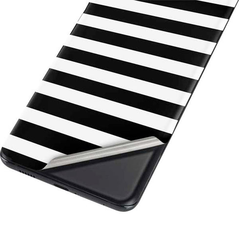 White and Black Stripes Galaxy S21 5G Skin