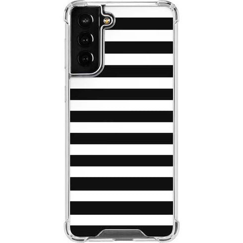 White and Black Stripes Galaxy S21 FE Clear Case