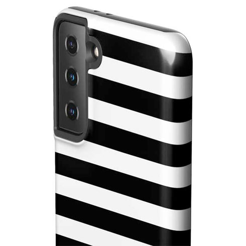 White and Black Stripes Galaxy S21 Plus 5G Pro Case
