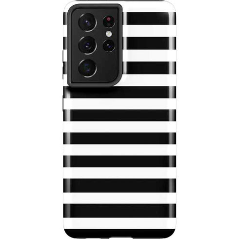 White and Black Stripes Galaxy S21 Ultra 5G Pro Case