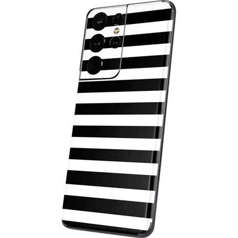 White and Black Stripes Galaxy S21 Ultra 5G Skin
