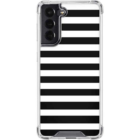 White and Black Stripes Galaxy S22 Clear Case