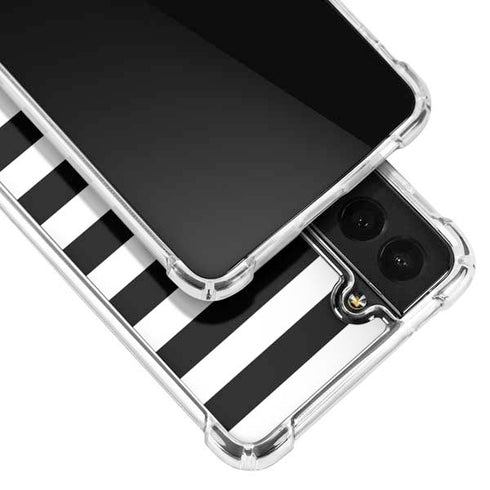 White and Black Stripes Galaxy S22 Plus Clear Case