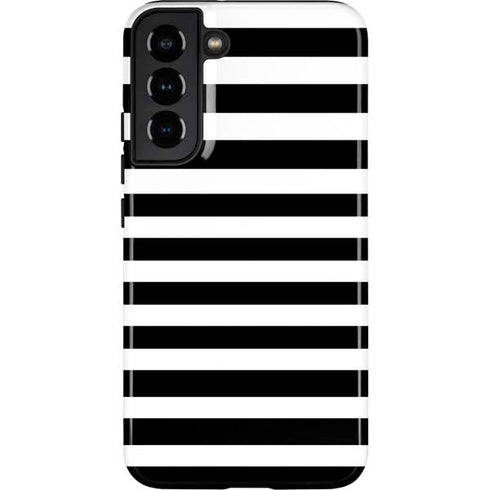 White and Black Stripes Galaxy S22 Plus Pro Case