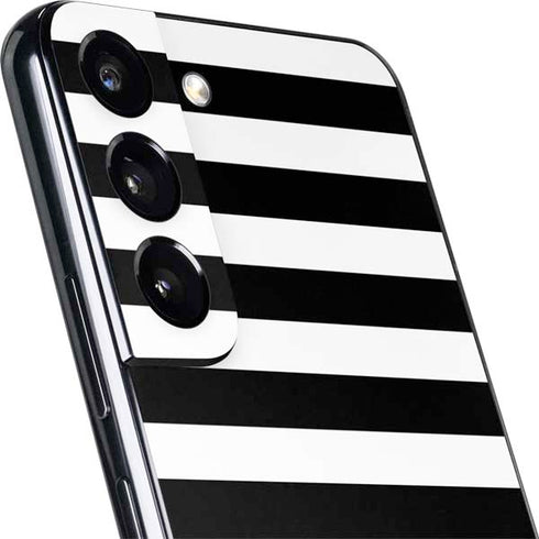 White and Black Stripes Galaxy S22 Skin