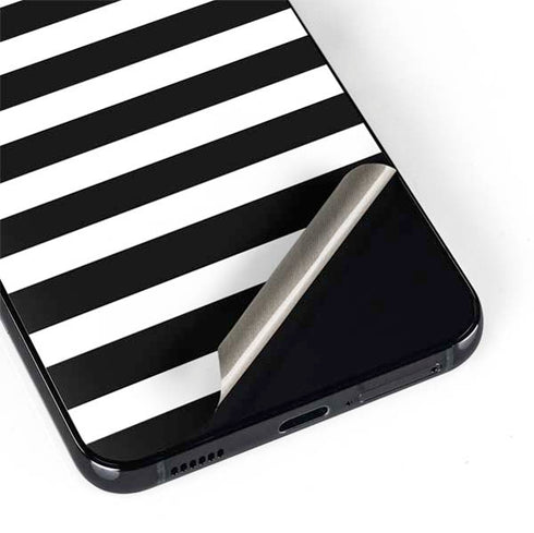 White and Black Stripes Galaxy S22 Skin