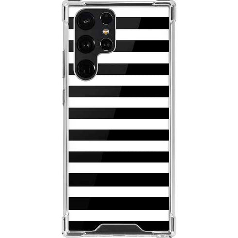 White and Black Stripes Galaxy S22 Ultra Clear Case