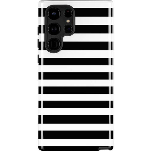 White and Black Stripes Galaxy S22 Ultra Pro Case