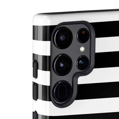 White and Black Stripes Galaxy S22 Ultra Pro Case