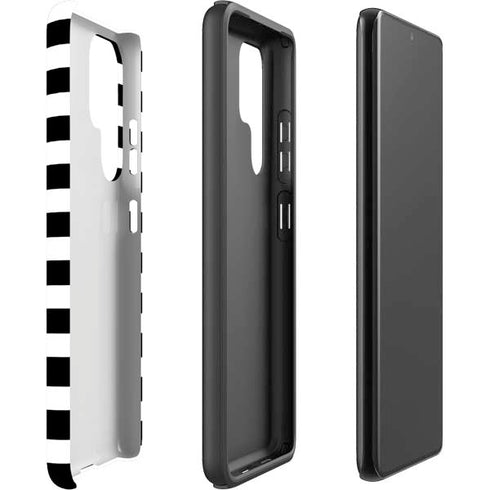 White and Black Stripes Galaxy S22 Ultra Pro Case