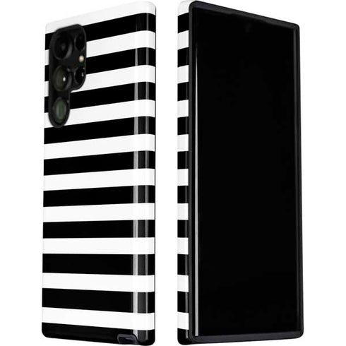 White and Black Stripes Galaxy S22 Ultra Pro Case