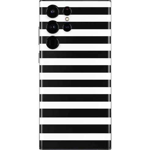 White and Black Stripes Galaxy S22 Ultra Skin