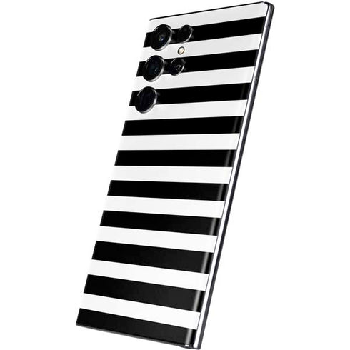 White and Black Stripes Galaxy S22 Ultra Skin